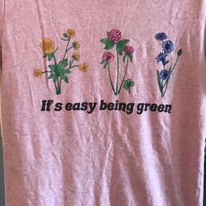 5/$15 Light Pink Easy Being Green Shirt